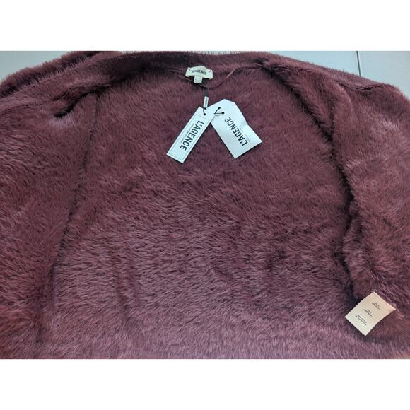 NWT L'Agence Harriet Fuzzy Knit Blouson Sleeve Cardigan Size XXL Burgundy #3D511 - Picture 11 of 11